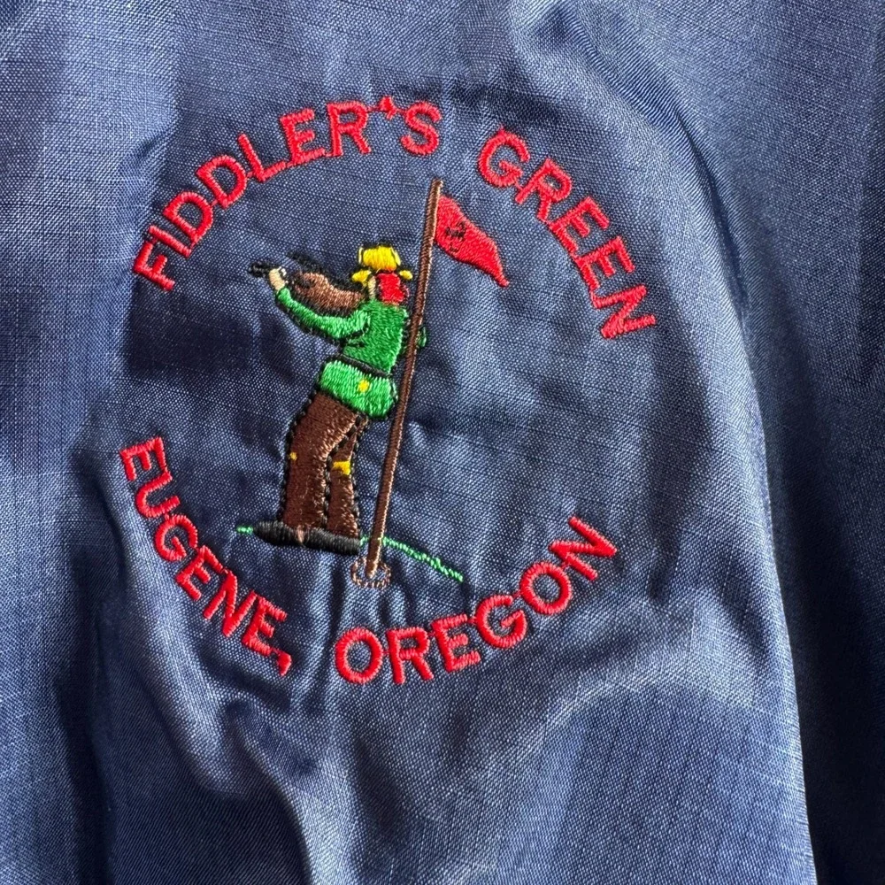 Vintage Dunbrooke Windbreaker Womens M Navy Fiddlers Green Eugene Oregon Golf